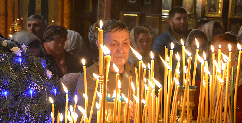 Свято Екатерининском кафедральном соборе Краснодара Рождество